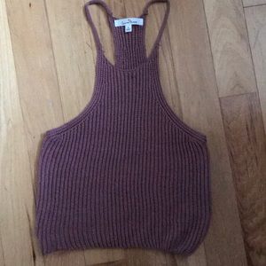 Knit crop tank top